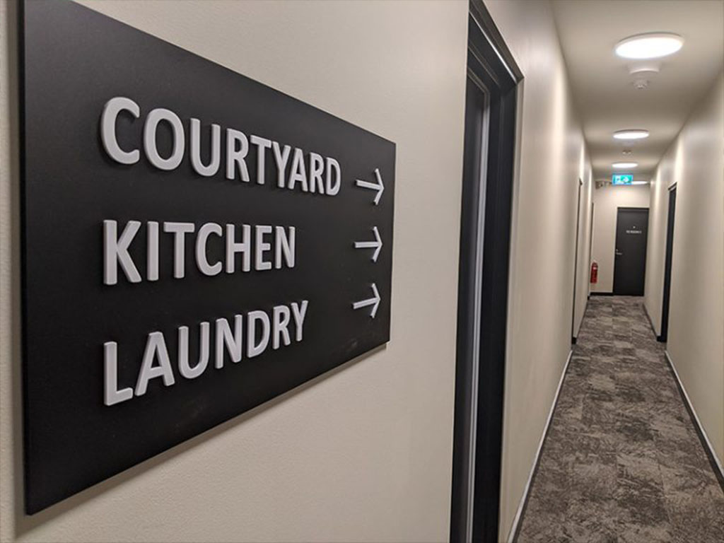 3D fabricated signage (reception)